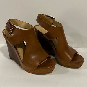 Michael Kors Tan Wedge Sandals